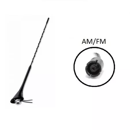 Anténa střešní AM/FM univerzální se zesilovačem, zadní 60°, 40cm, RAKU2, CAL-7677924