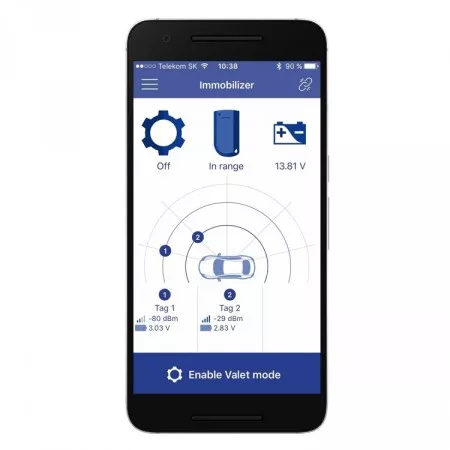 Bezkontaktní Bluetooth imobilizér s akcelerometrem, Pandora IMMO 