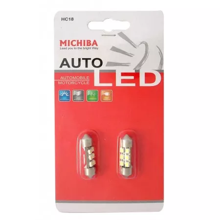 LED žárovka SUFIT 31mm, 12V, 6 LED, bílá, Michiba, HL 333