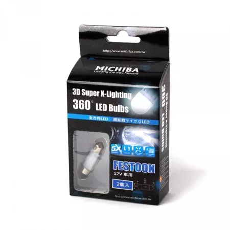 LED žárovka SUFIT 36mm, 12V, 3D technologie, bílá, MICHIBA HL 390