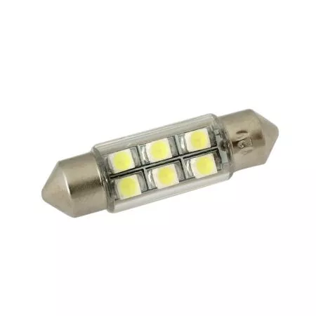 LED žárovka SUFIT 36mm, 12V, 6 LED, bílá, Michiba, HL 334