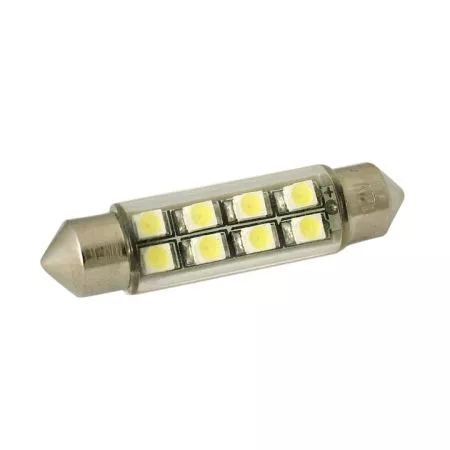 LED žárovka SUFIT 42mm, 12V, 8 LED, bílá, Michiba, HL 335