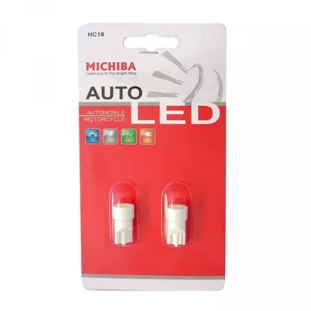 LED žárovka T10, 12V, 1 LED - 0,5W, bílá, Michiba, HL 101PL