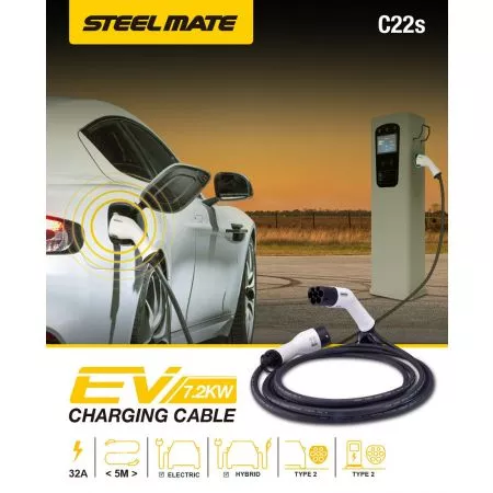 Nabíjecí kabel pro elektromobily, 1-fáze, 32A/250V, 7,2kW, Steelmate C22s