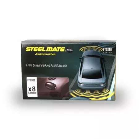 Parkovací senzory přední a zadní akustické, 23mm, STEELMATE PTS810EX METAL, černé matné