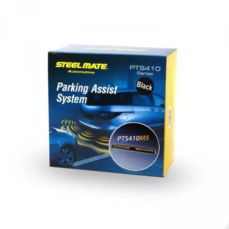 Parkovací senzory zadní s LED displejem M5, 16mm nastavitelné, STEELMATE PTS410M5 OEM, černé matné