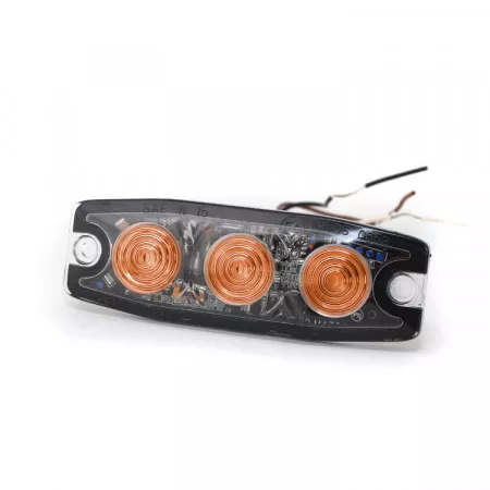 Výstražné LED světlo exteriérové 3 LED, 12V - 24V, oranžové, LP3-A