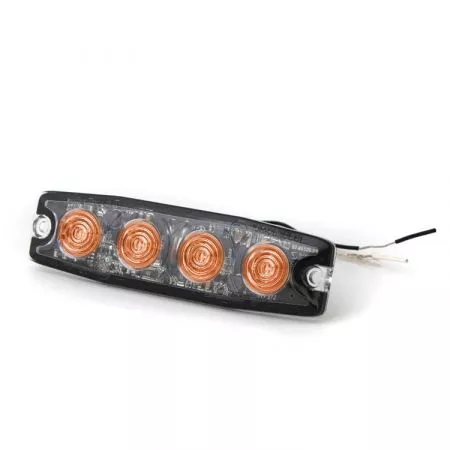 Výstražné LED světlo exteriérové 4 LED, 12V - 24V, oranžové, LP4-A