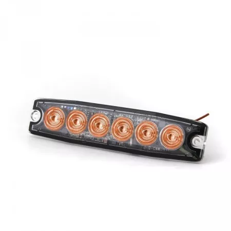 Výstražné LED světlo exteriérové 6 LED, 12V - 24V, oranžové, LP6-A