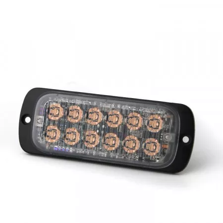 Výstražné LED světlo s homologací exteriérové 12 LED, 12V - 24V, oranžové, M62C2-A