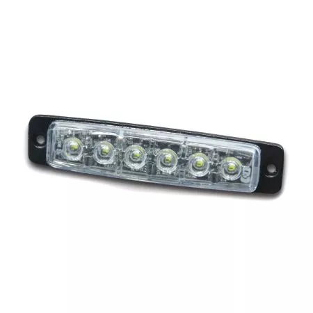 Výstražné LED světlo s homologací exteriérové 6 LED, 12V - 24V, oranžové, 911F6-A