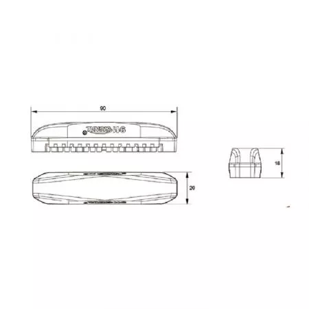 Výstražné LED světlo s homologací exteriérové 6 LED, 12V - 24V, oranžové, 911X6-A
