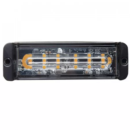 Výstražné LED světlo s homologací exteriérové 6 LED, 12V - 24V, oranžové, EB8007
