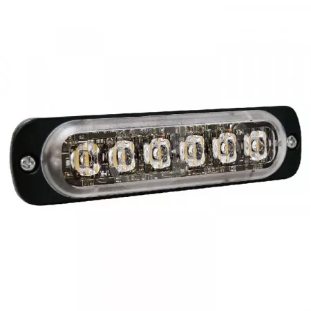 Výstražné LED světlo s homologací exteriérové 6 LED, 12V - 24V, oranžové, ST6-A