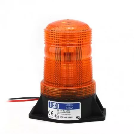 Výstražný LED maják pro pevnou montáž, 12V - 80V, 1LED, oranžový, 6262-A
