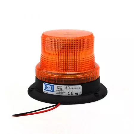 Výstražný LED maják pro pevnou montáž, 12V - 80V, 1LED, oranžový, 6465-A