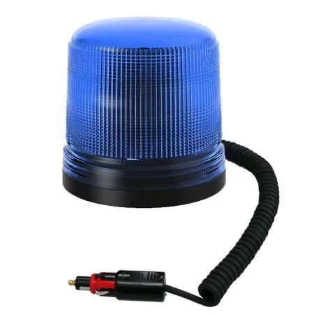 Výstražný LED maják s homologací magnetický, 12V - 24V, 15LED, modrý, B18-MAG-B